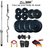 Protoner Weight Lifting Home Gym Rubberised 100 Kg + 4 Rods (1 Curl) + Gloves + Rope+ Wrist band