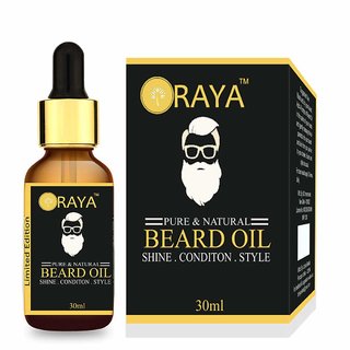ORAYA 100 Natural Organic Beard Oil for Nourishment, Shine Healthy Beard 30ml