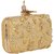 TARUSA Beige Silk Material Floral Box Clutch For Women's