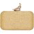 TARUSA Beige Silk Material Floral Box Clutch For Women's