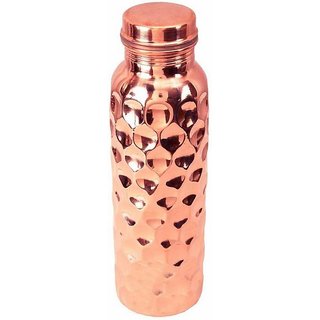 Buyerwell Diamond Hammered Copper Water Bottle 1000 ml Pack of 1