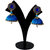 Handmade Silk Thread Dark Sky Blue Dangler Jhumka Earrings Model 2