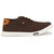 Knoos Men's Brown Synthetic Leather Casual Sneaker