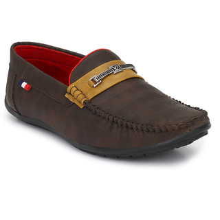Knoos Men's Brown Synthetic Leather Casual Loafer