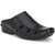 Knoos Men's Black Synthetic Leather Casual Sandal