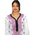 Women's Cotton Regular Fit Hand Embroidered Chikan Kurti (White  Purple Coloured, Size - 40)