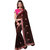 Hirvanti Fashion Designer Brown Georgette Embroidery Saree with Blouse Piece