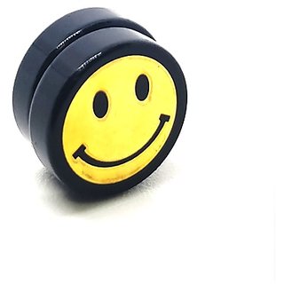 Golden Smile Black MAGNETIC 1 Pc. Earring Trendy MAGNET Both Side For Boys/Mens/Gents (NO PEARCING)