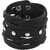 Leatherite Black Broad Metal Wide Gym Style Solid Designer Wrist Band Bracelet Cuff For Boys/Mens