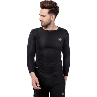                       PAUSE Sport Black  Solid Sports Dry-Fit Round Neck Muscle Fit Full Sleeve T-Shirt                                              