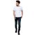 PAUSE Sport White Solid Sports Dry-Fit Round Neck Muscle Fit Short Sleeve T-Shirt