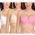 Minha  Padded Seamed Multicolor Cotton Casual Bra Combo of 3