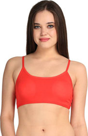 Bahucharaji Creation Red Colour Back Six Straps With Padded Women's Cotton Bra (Pack of 1)