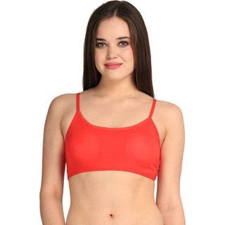 Bahucharaji Creation Red Colour Back Six Straps With Padded Women's Cotton Bra (Pack of 1)