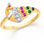 Sukai Jewels Multicolor Mayur Peacock Gold Plated Alloy & Brass Cubic Zirconia Finger Ring for Women & Girls [SFR396G]