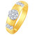 Sukai Jewels Eye Catchy Center Solitaire Gold Plated Alloy & Barss Cubic Zirconia Finger Ring for Women & Girls [SFR453G]