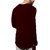 PAUSE MAROON Solid Cotton Round Neck Slim Fit Long Sleeve Men's T-Shirt