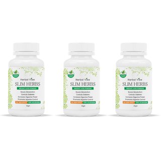 Herbal Vibe Slim Herbs Powder with Green Coffee  Natural Herbs for Weight Loss Management (Pack Of 3)