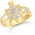 Sukai Jewels Money Tortoise Gold Plated Alloy  Brass Cubic Zirconia Finger Ring for Women  Girls SFR723G