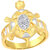 Sukai Jewels Money Tortoise Gold Plated Alloy & Brass Cubic Zirconia Finger Ring for Women & Girls [SFR727G]