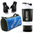 Snipper Combo of Sports Bag Blue , Gloves Black And White Spider shaker Gym  Fitness Kit