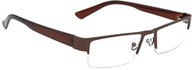 HRINKAR Unisex Brown Rectangular Medium Half Rim Reading Glasses