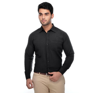Riag Men's Black Regular Fit Formal Shirt