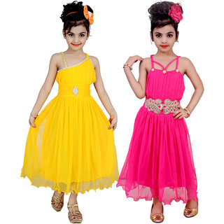 Kbkidswear Girl'S Party Wear Premium Net Sleeveless Stylish Dress
