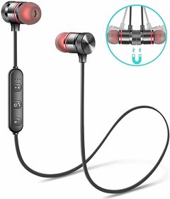Orenics Black Wireless Sports Bluetooth Magnetic In the Ear Earphone for All Smartphone (With Mic)
