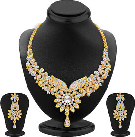 Sukkhi Fabulous Gold Plated Ad Necklace Set For Women