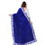 V-KARAN Women's Blue And White Georgette  Printed Party Wear Saree With Blouse