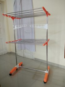 Mega Stainless Steel Foldable 2 Tier Cloth Drying Stand