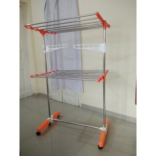 Mega Stainless Steel Foldable 2 Tier Cloth Drying Stand