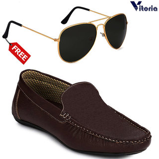 Vitoria Stylish Loafer Shoes With Free Fashionable Unisex Sunglasses Combo