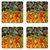 Prishee Abstract Coasters Multi Colored 3.5 Inch X 3.5 Inch Square Shaped Set of 4 - Best for Gifting