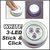 Setof 2 PCS Battery Powered Round White 3 LEDs Stick Tap Touch Lamp Night Light