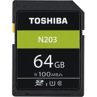                       Toshiba N203 64 GB SDHC Class 10 100 MB/s Memory Card                                              