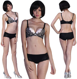Demi-Cup Luxurious Padded Under-Wired Bra Set