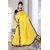 yellow vari marble chiffon saree with blouse piece