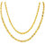 Xoonic Gold Plated Chain Combo , set of 2 Brass Chains 26 Inches Long