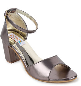 Fiteh Women's Grey Block Heels