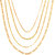Xoonic Gold Plated Chain Combo , set of 4 Brass Chains 26 Inches Long