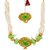 Mahi Gold Plated Floral and Leaves Necklace Set with Beads for Girls and Women CO1104775G