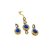 Blue double line kundan necklace set