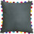 Lushomes Sedona Sage Cushion Cover with Colorful Pom poms (Single pc, 24 x 24)