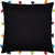 Lushomes Pirate Black Cushion Cover with Colorful tassels (Single pc, 14 x 14)