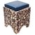 Shilpi Wooden Stool/Chair With Storage Made From Natural Wood Blocks