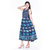 Dhruvi's Western Wear Long Maxi Dress in Elegant Print & Design (Blue, Free Size)