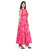Dhruvi's Western Wear Cotton Long Maxi Dress in Elegant Print & Design ( Pink, Free Size)