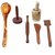 Desi Karigar Wooden Spoon Set 1 Frying, 1 Serving, 1 Masher, 1 Chapati Roller, 1 Grinder 1 Kitchen Ware Spoon